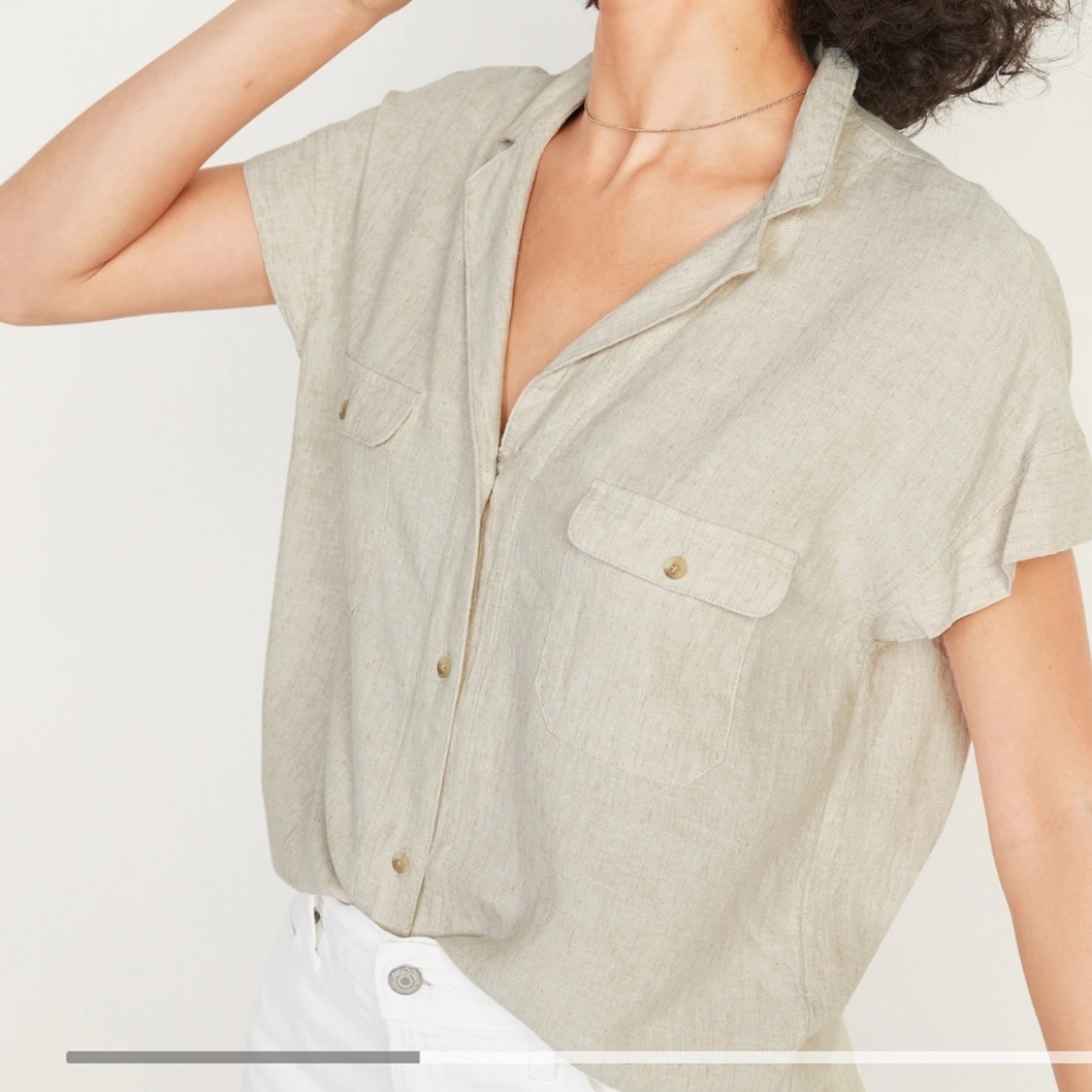 NWT sold out Old Navy Linenl Button Up